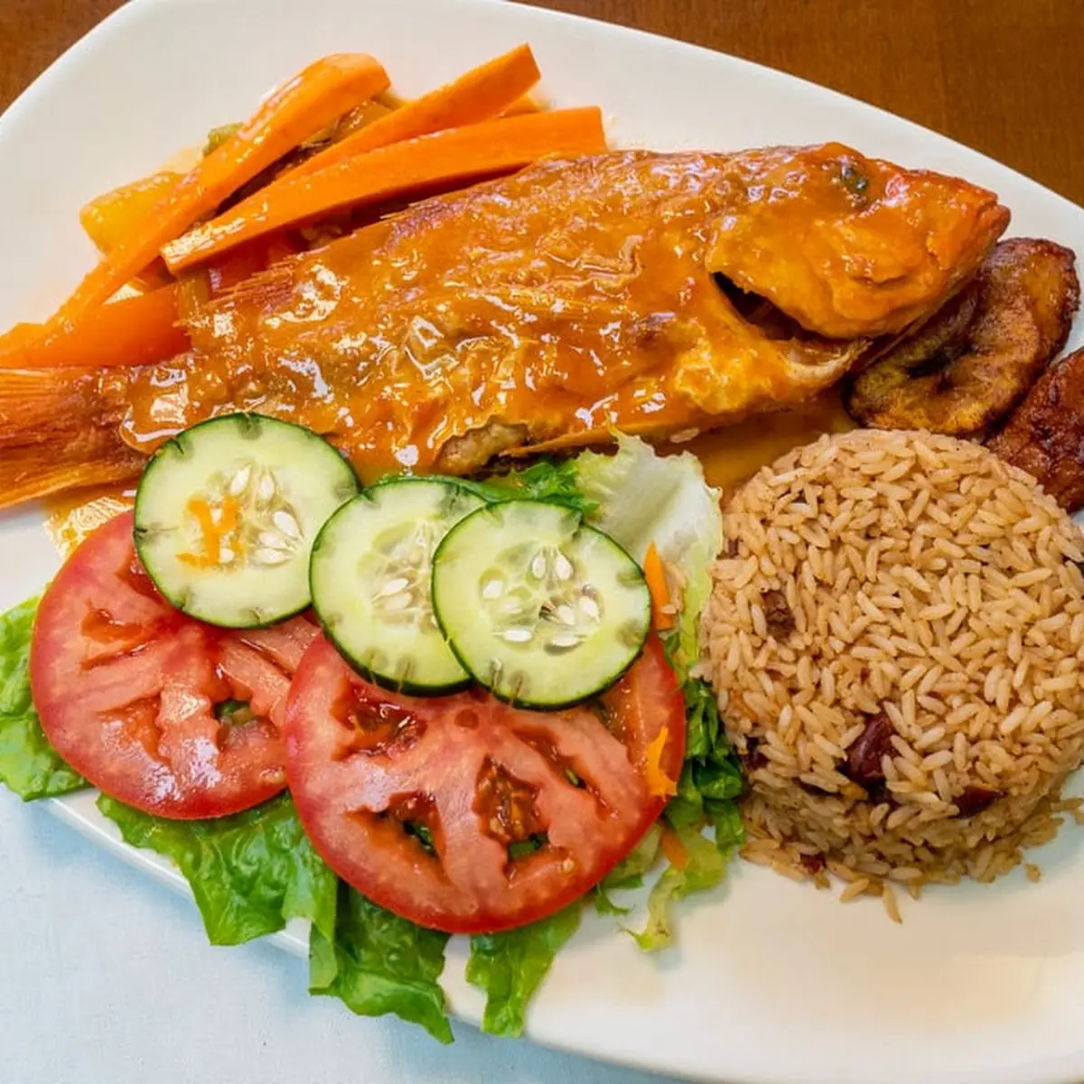 Brown Stew Red Snapper Fish