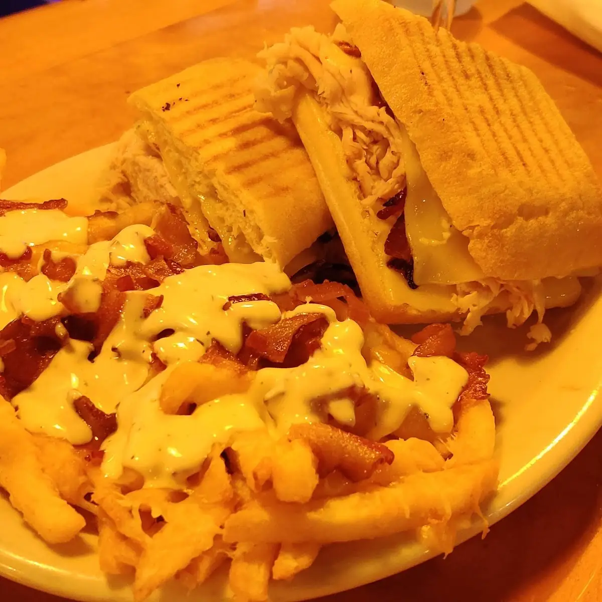 Turkey Panini with Loaded Fries