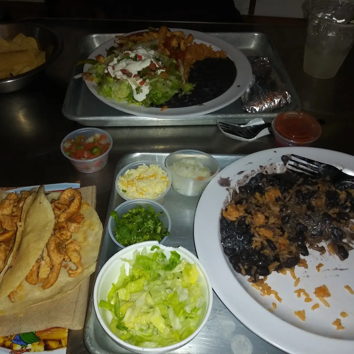 Chicken Tacos and Black Beans and Rice