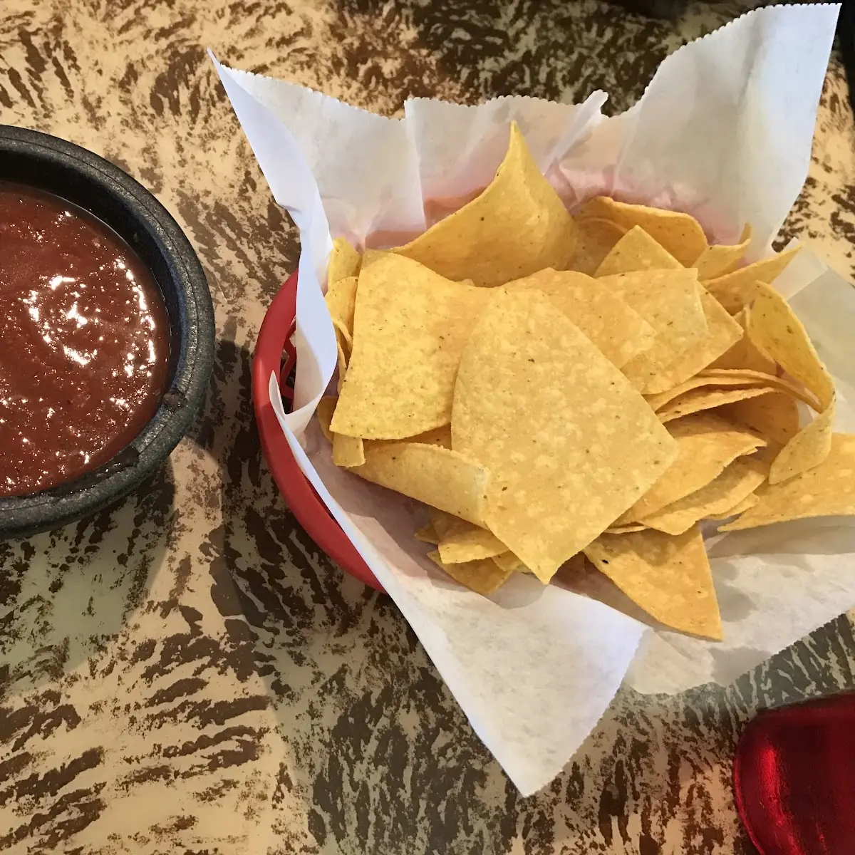 Queso Dip and Salsa and Chips