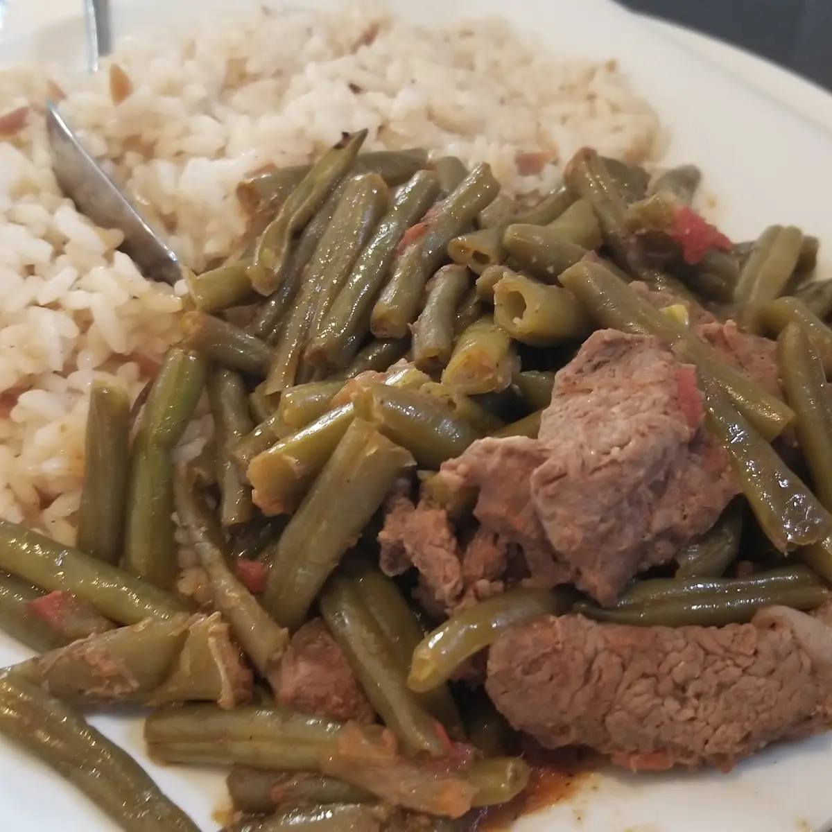 Green Beans and Lamb Rice Pilaf