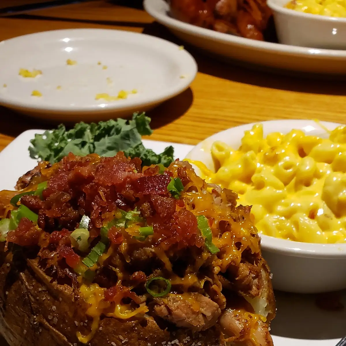Loaded Baked Potato with Pulled Pork and Mac H Cheese