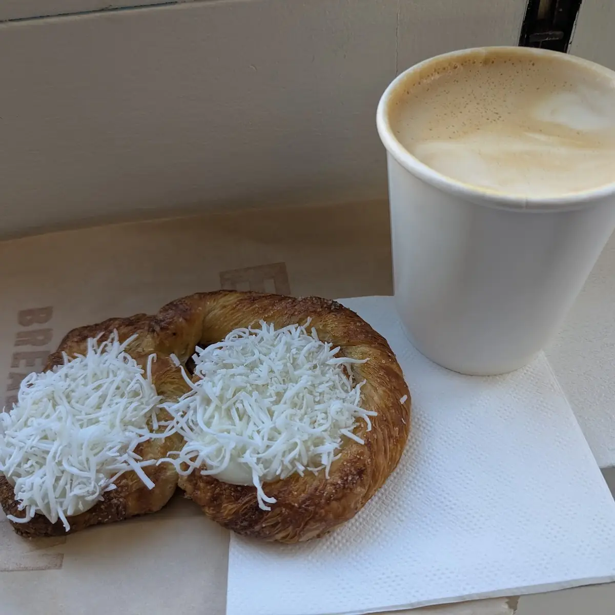 Coconut Cream Danish w Latte