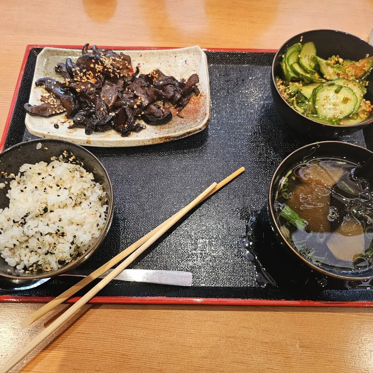 Cucumber Salad and Rice