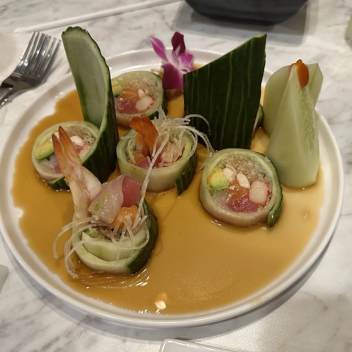 Shrimp and Tuna Cucumber Rolls