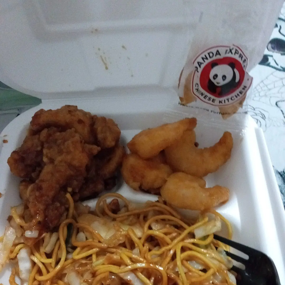 Walnut Shrimp Lo Mein and Orange Chicken