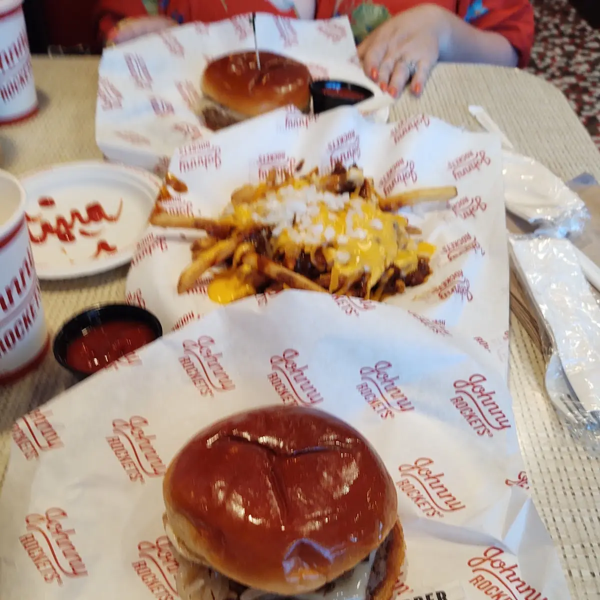 Chili Cheese Fries and Burger