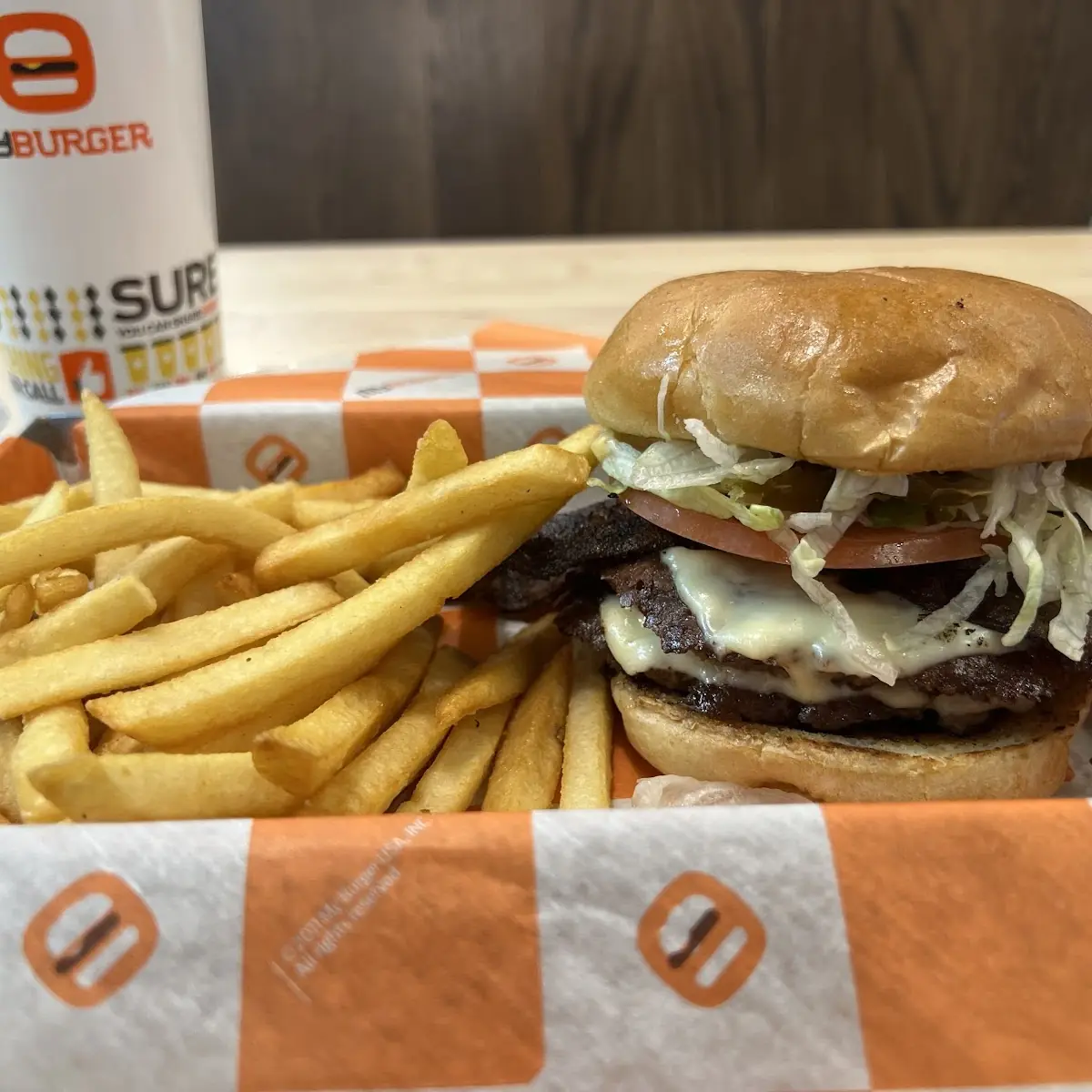 Double Smash Burger and Fries