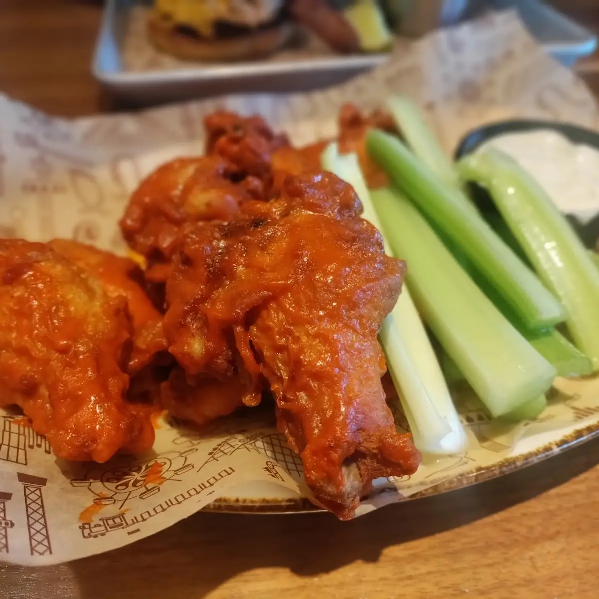Barbecue Chicken Wings with Celery