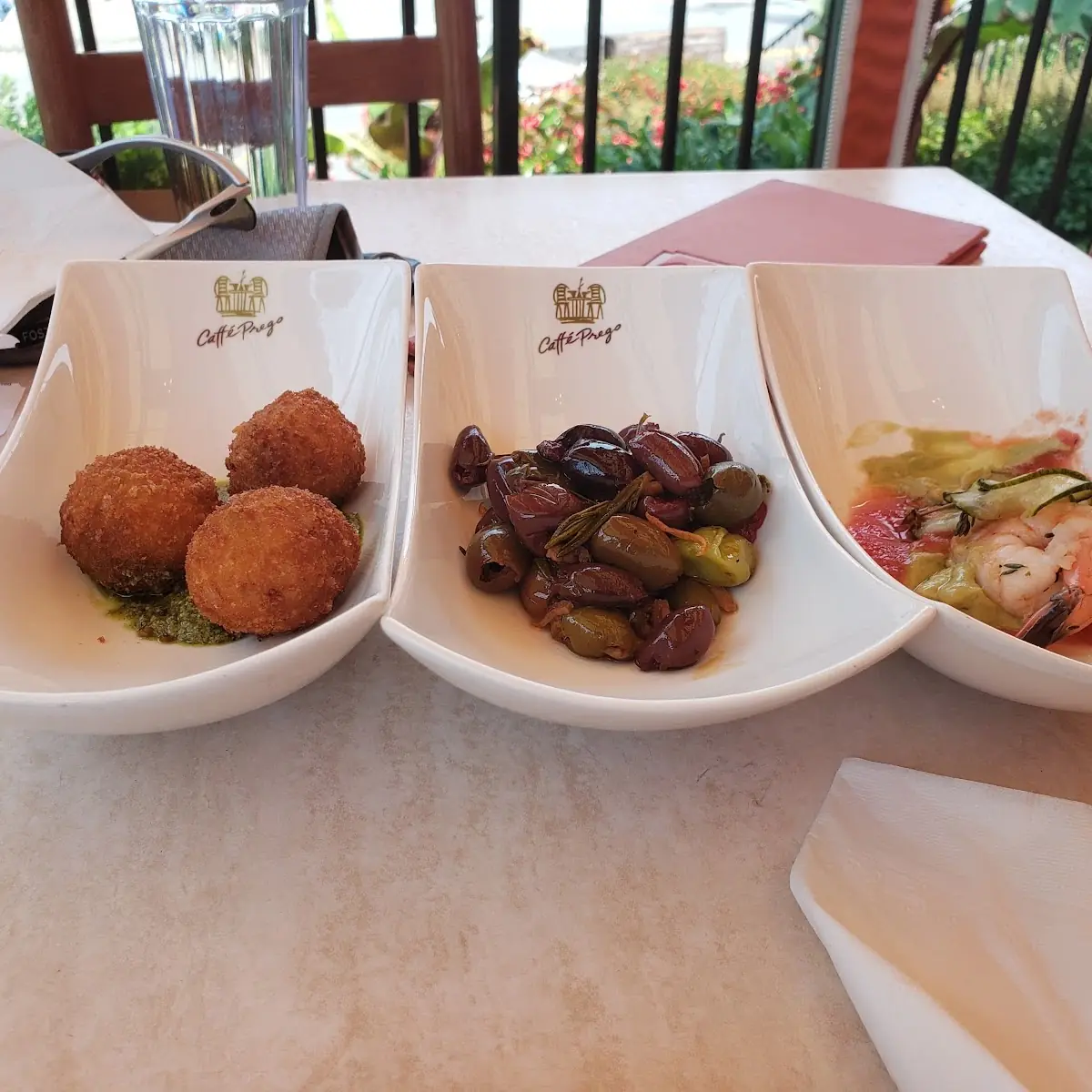 Arancini Marinated Olives Shrimp