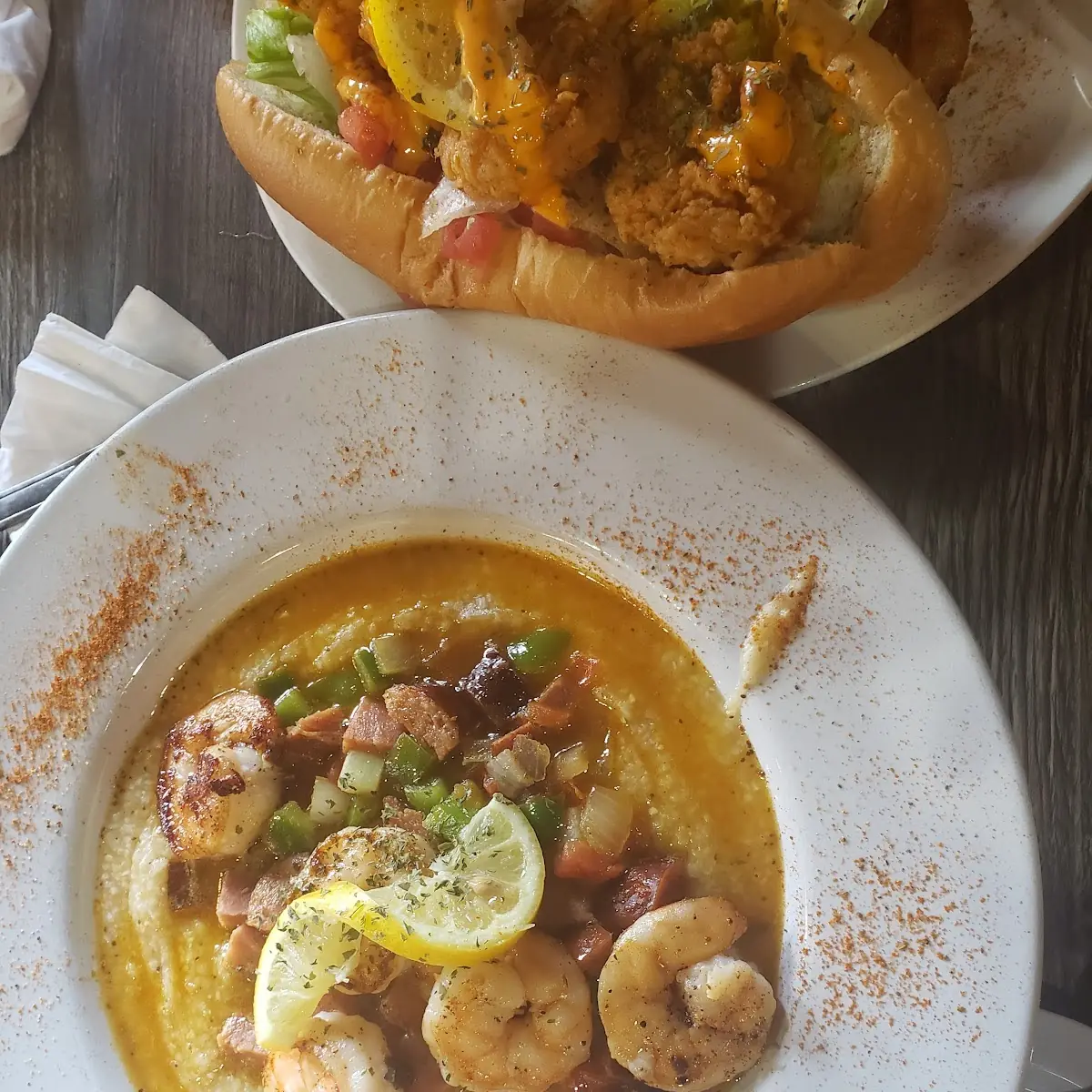 Shrimp and Grits with Home Fries