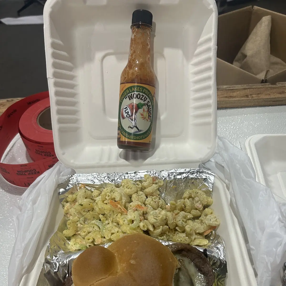 Steak Sandwich and Macaroni Salad