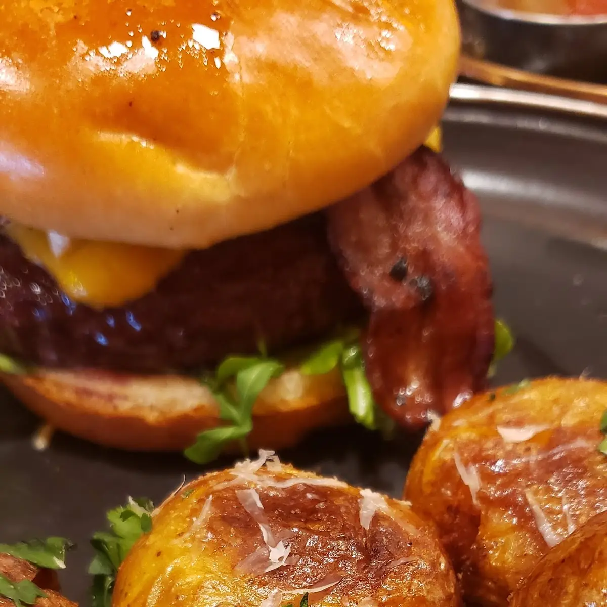 Road Runner Burger and Potatoes