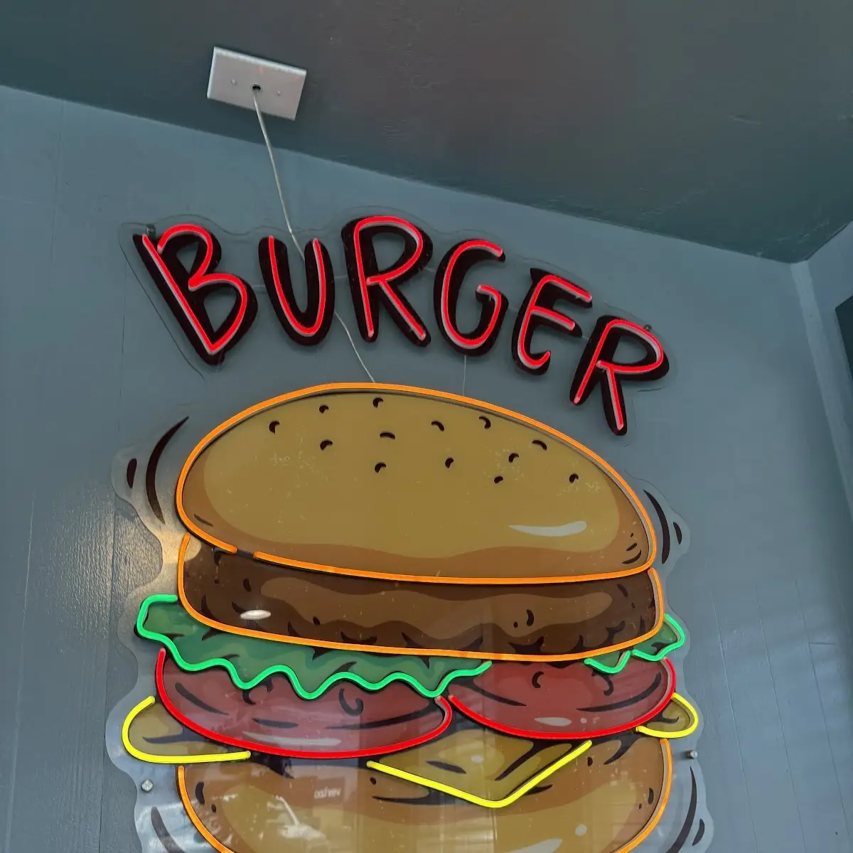 Neon Burger Sign