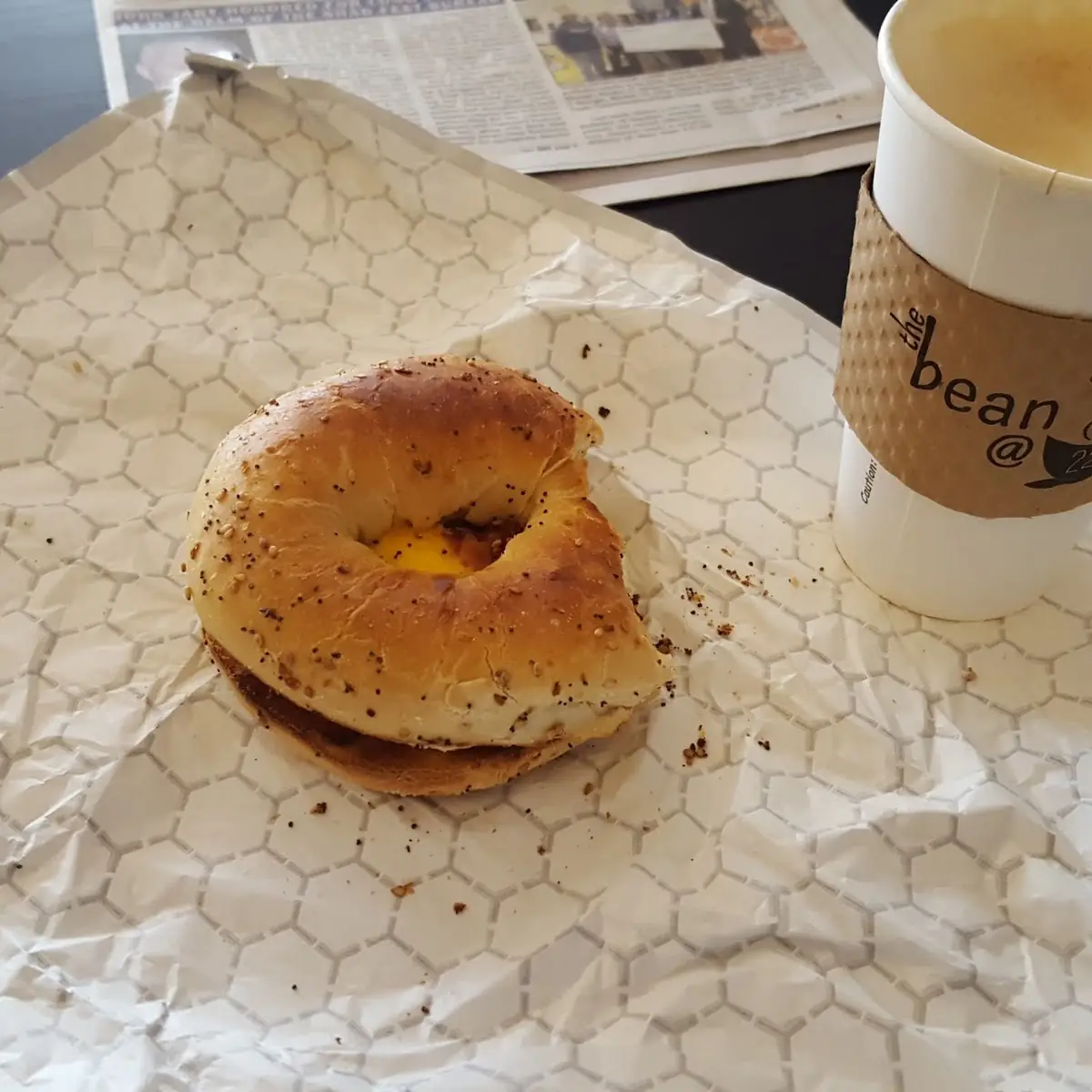 Bacon Egg & Cheese on an Everything Bagel