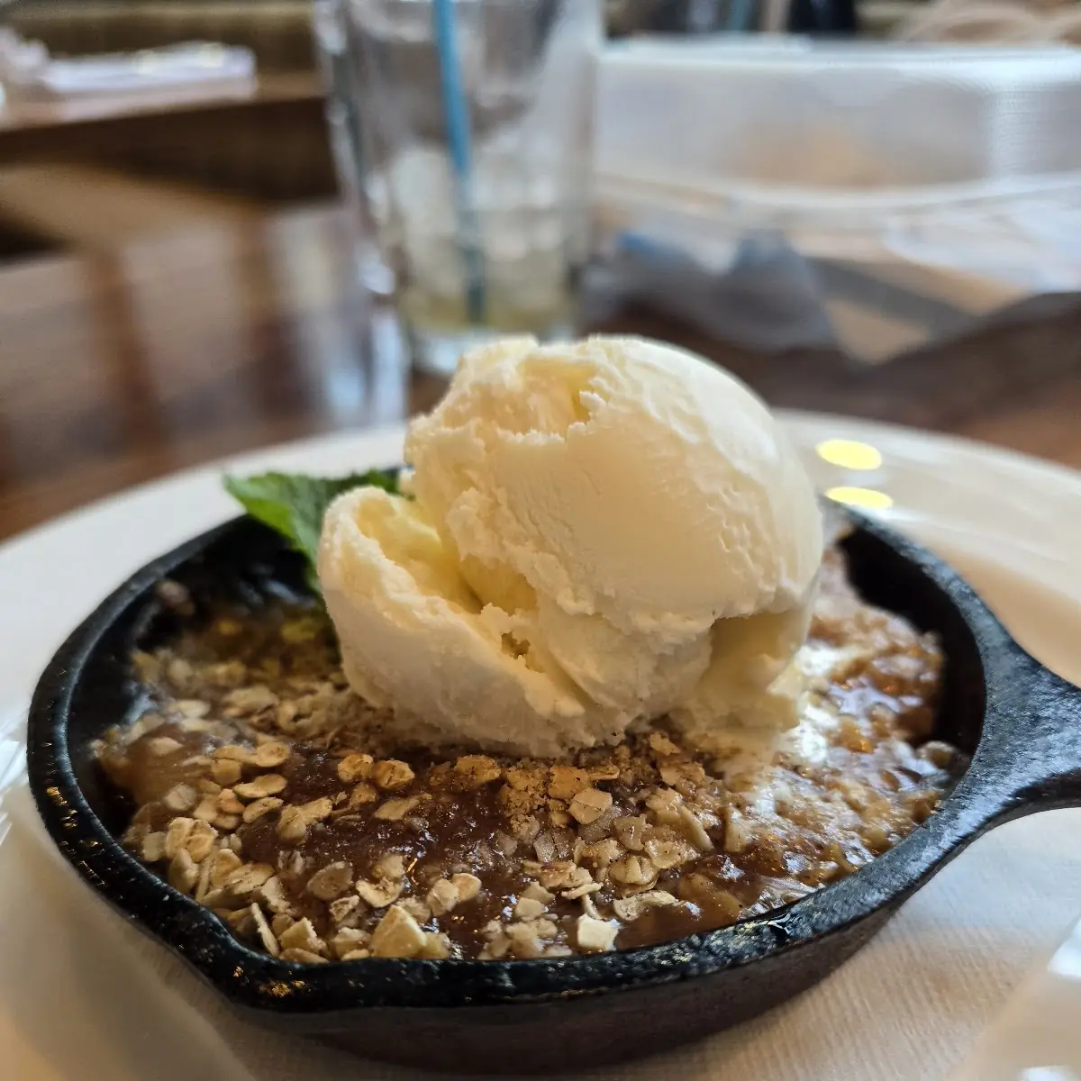 Apple Crisp with Vanilla Ice Cream