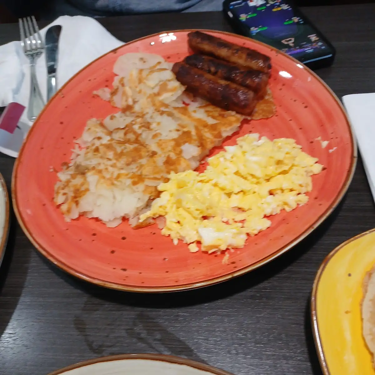 Hash Browns Scrambled Eggs and Sausage