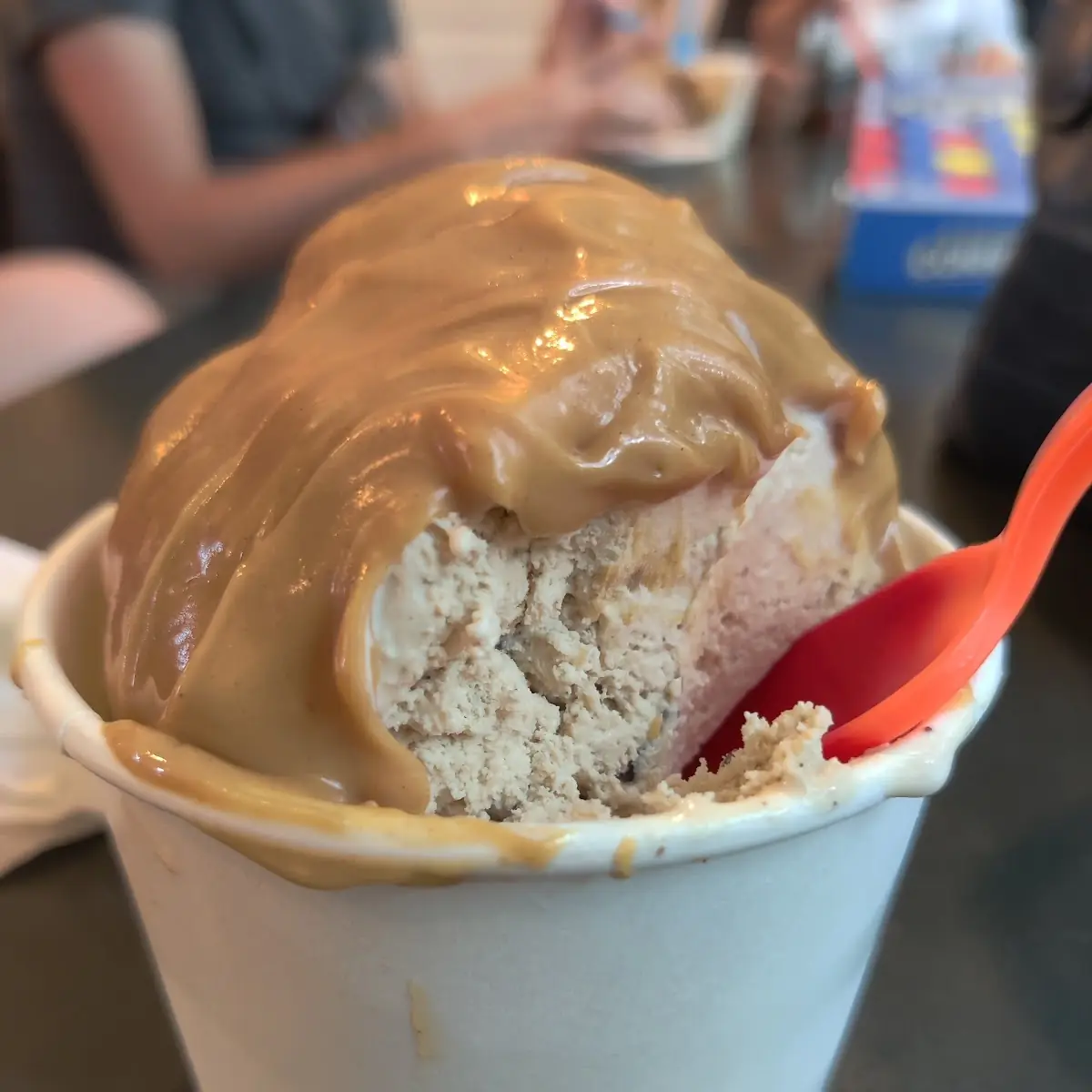 Ice Cream with Peanut Butter Topping