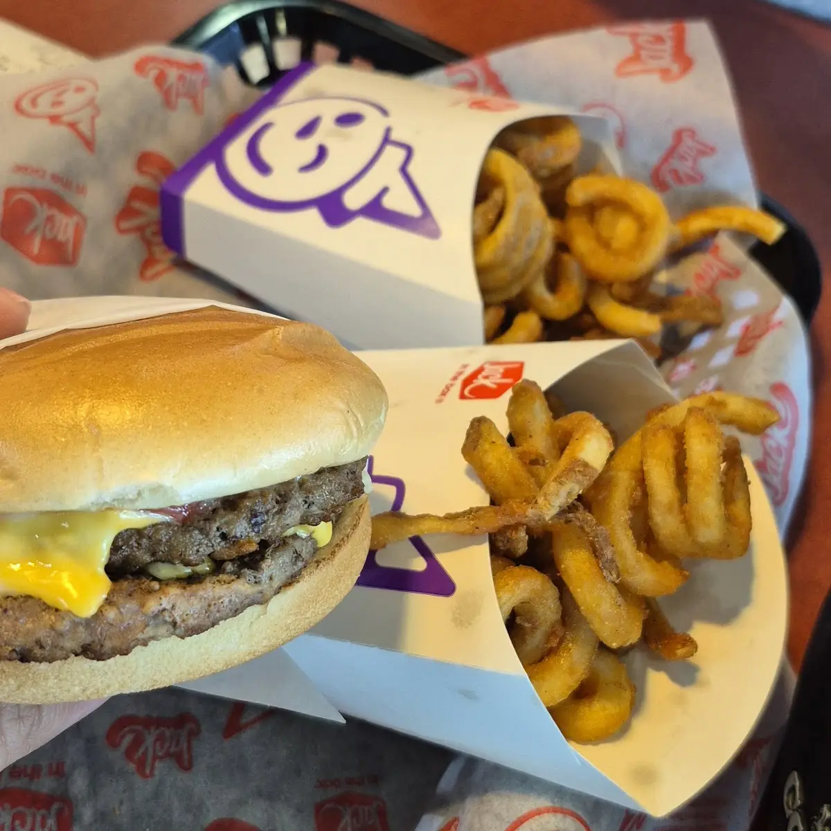 Sriracha Curly Fry Burger Munchie Meal