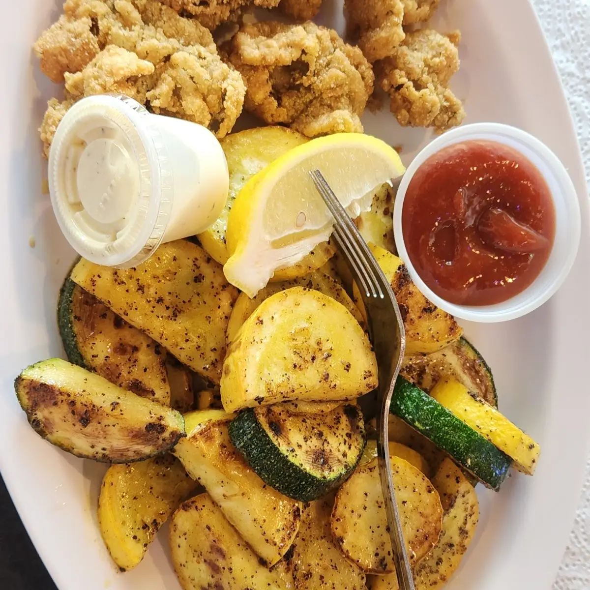 Fried Oysters with Mixed Vegetables