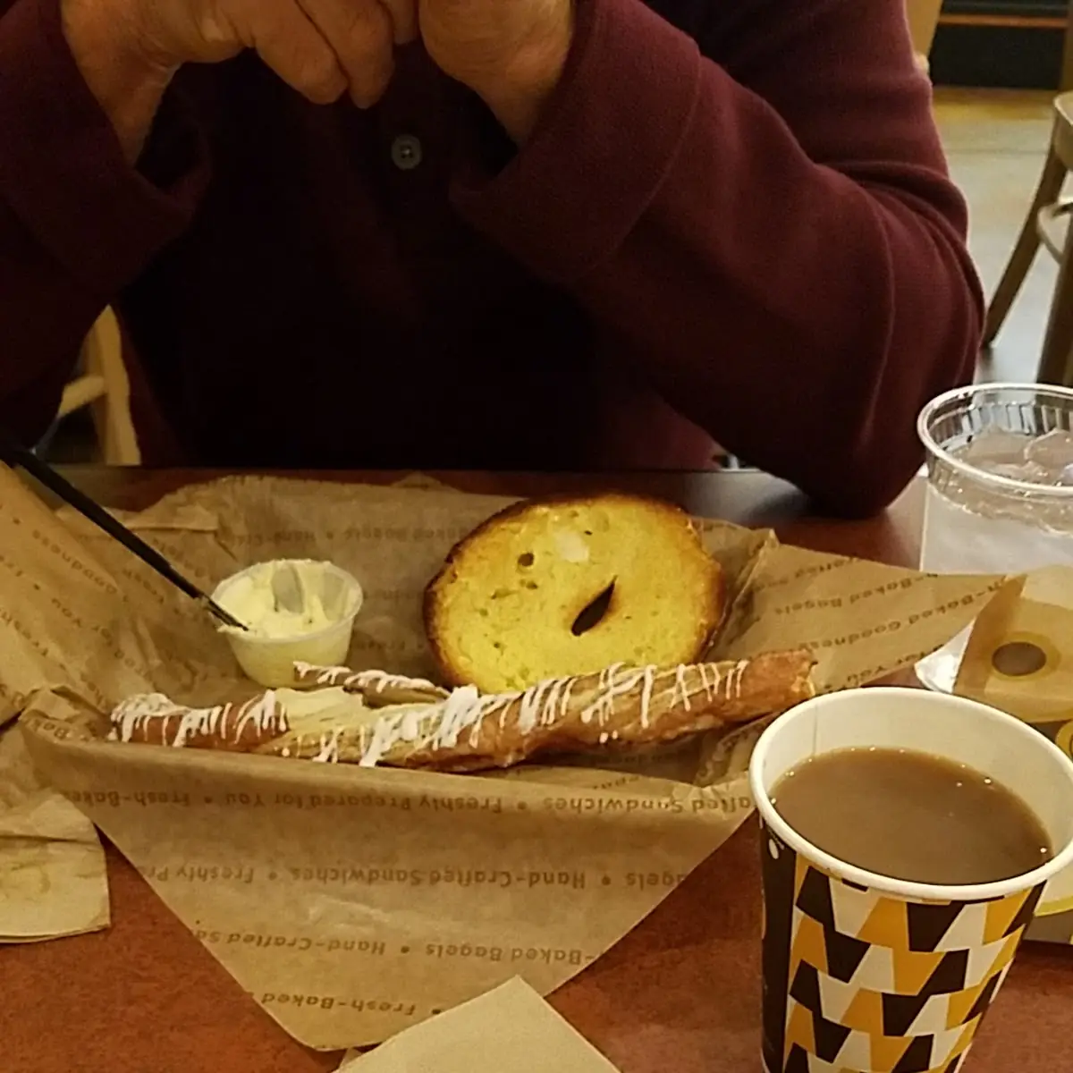 Breakfast Bagel with Cream Cheese Bagel