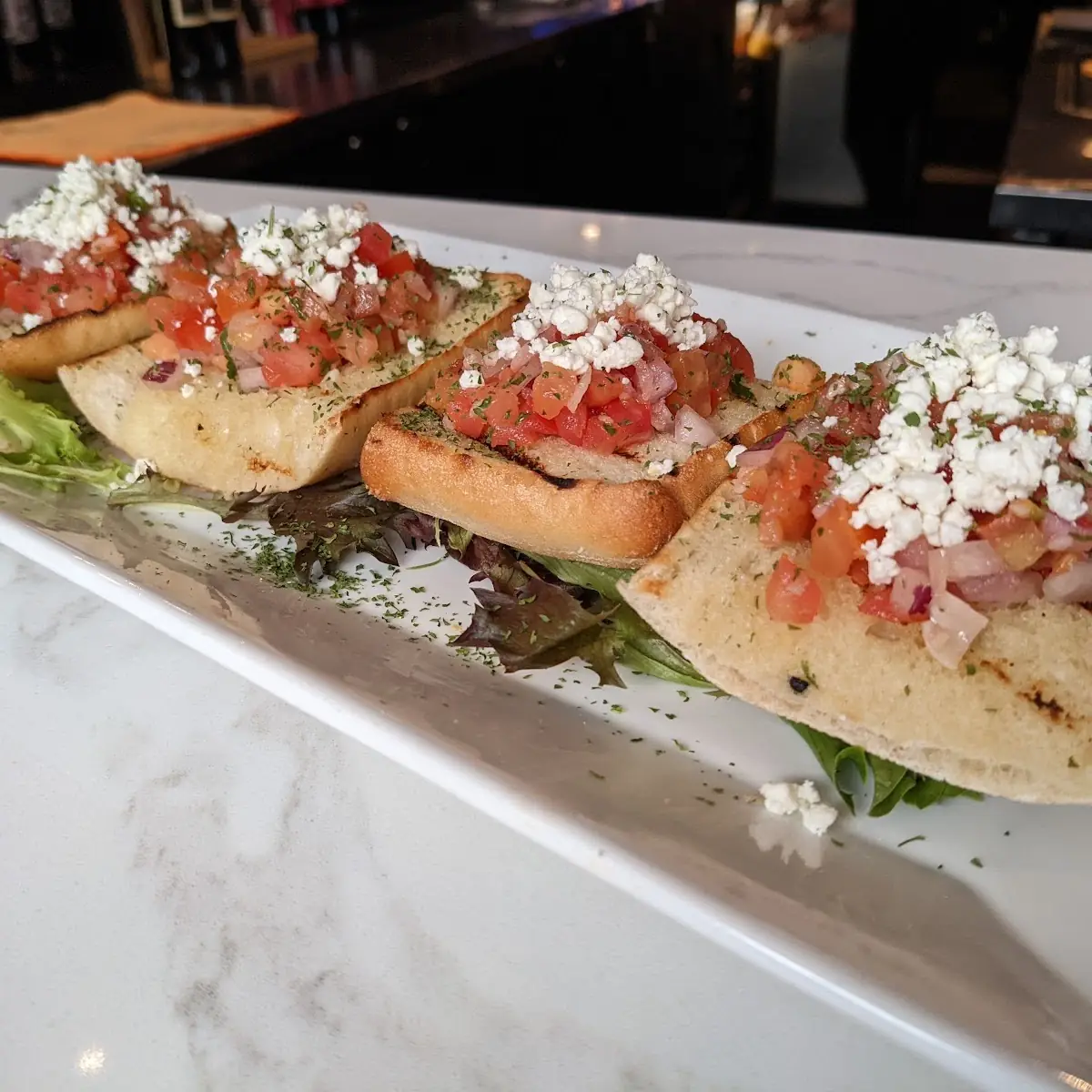 Goat Cheese Bruschetta, Corks Wine Bar & Eatery