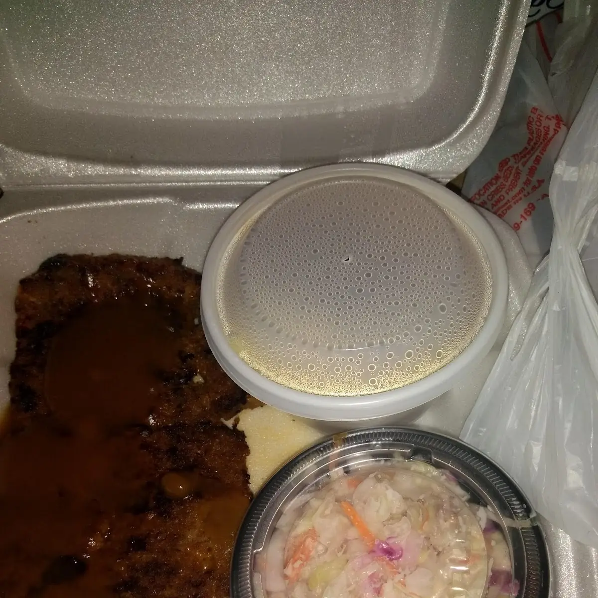 Meat Loaf Loaf Mashed Potatoes and Slaw