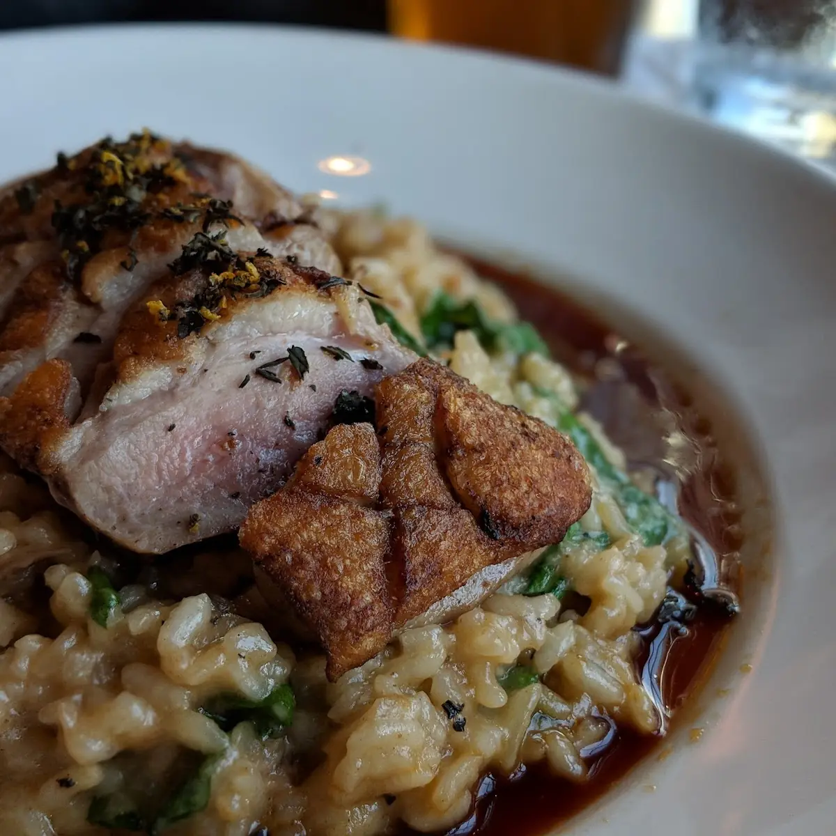 Crisp Duck Breast with Duck Risotto