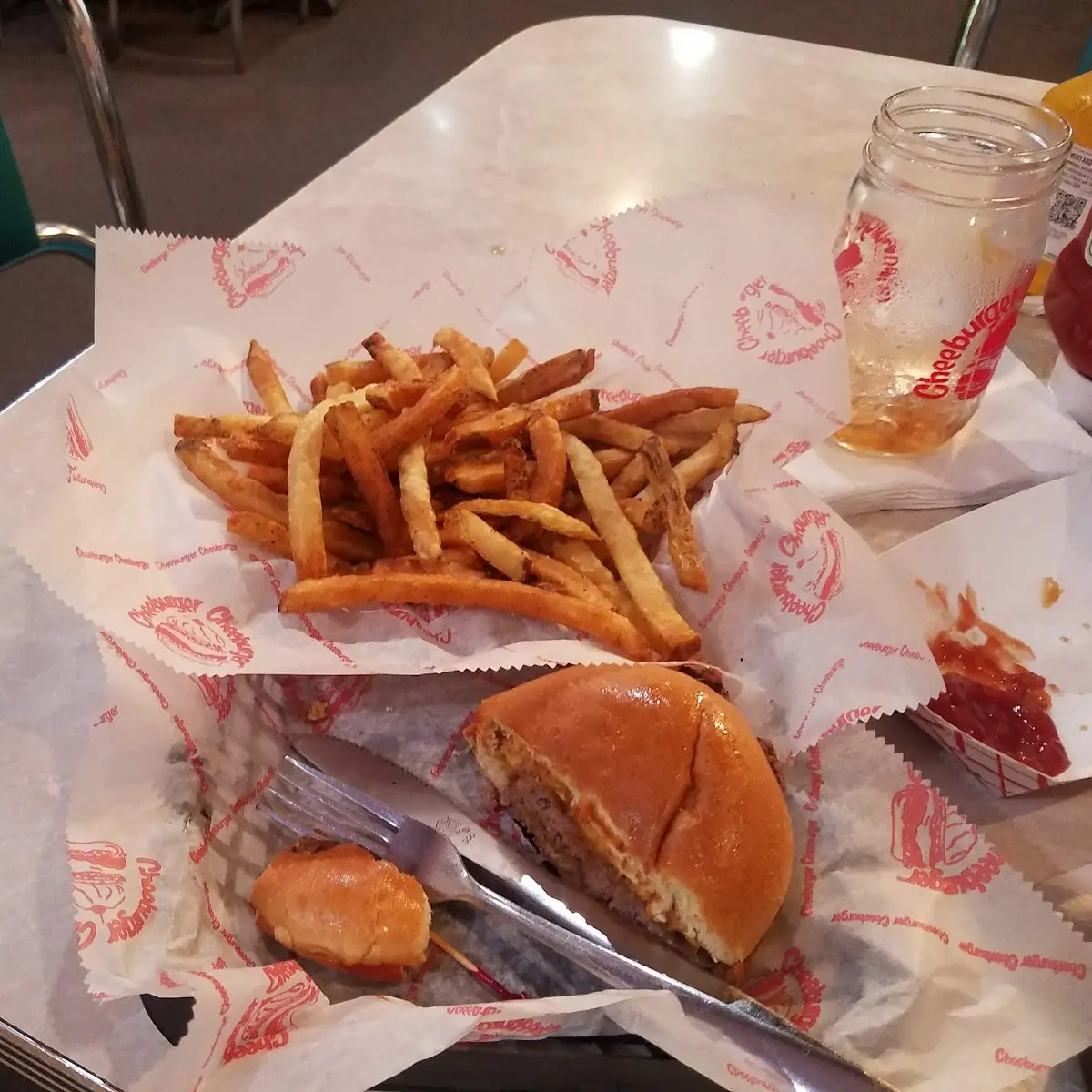 Cheese Burger and Fries