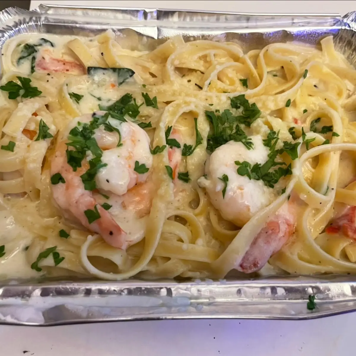 Fettuccine Alfredo with Shrimp