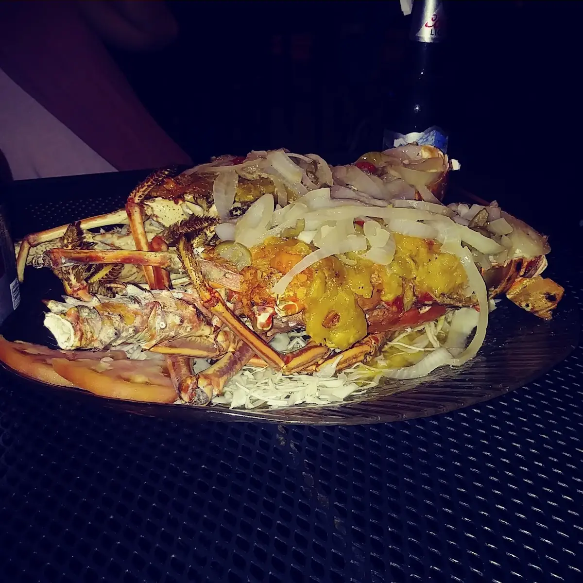 Stuffed Lobster with Seafood and Mofongo