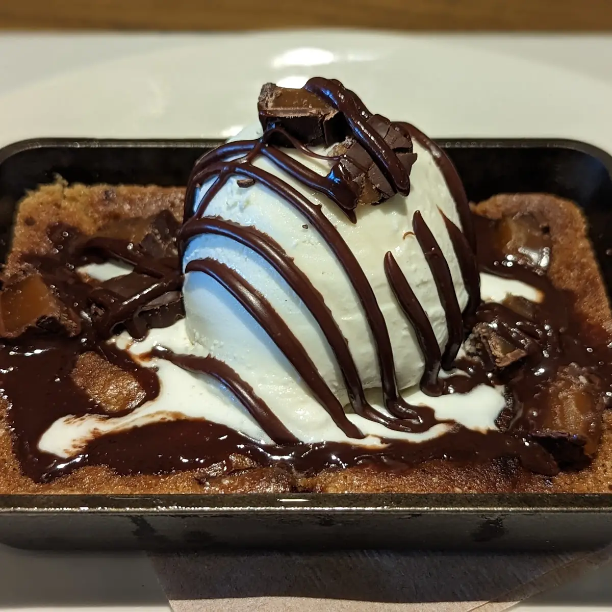 Skillet Cookie with Vanilla Ice Cream