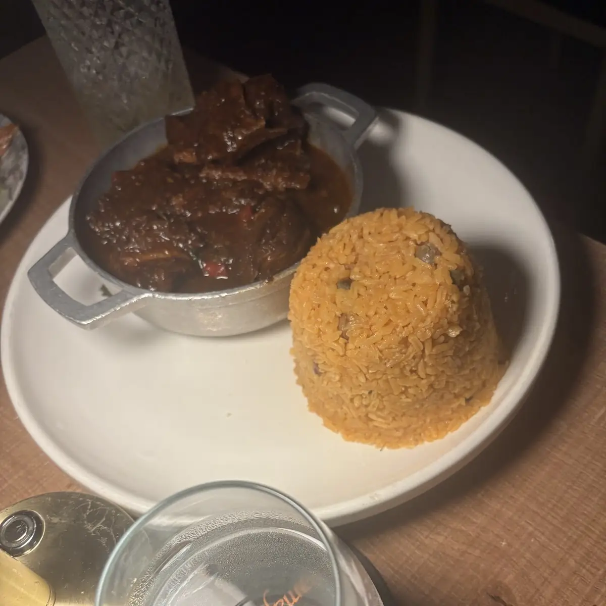 Braised Beef with Rice and Plantains