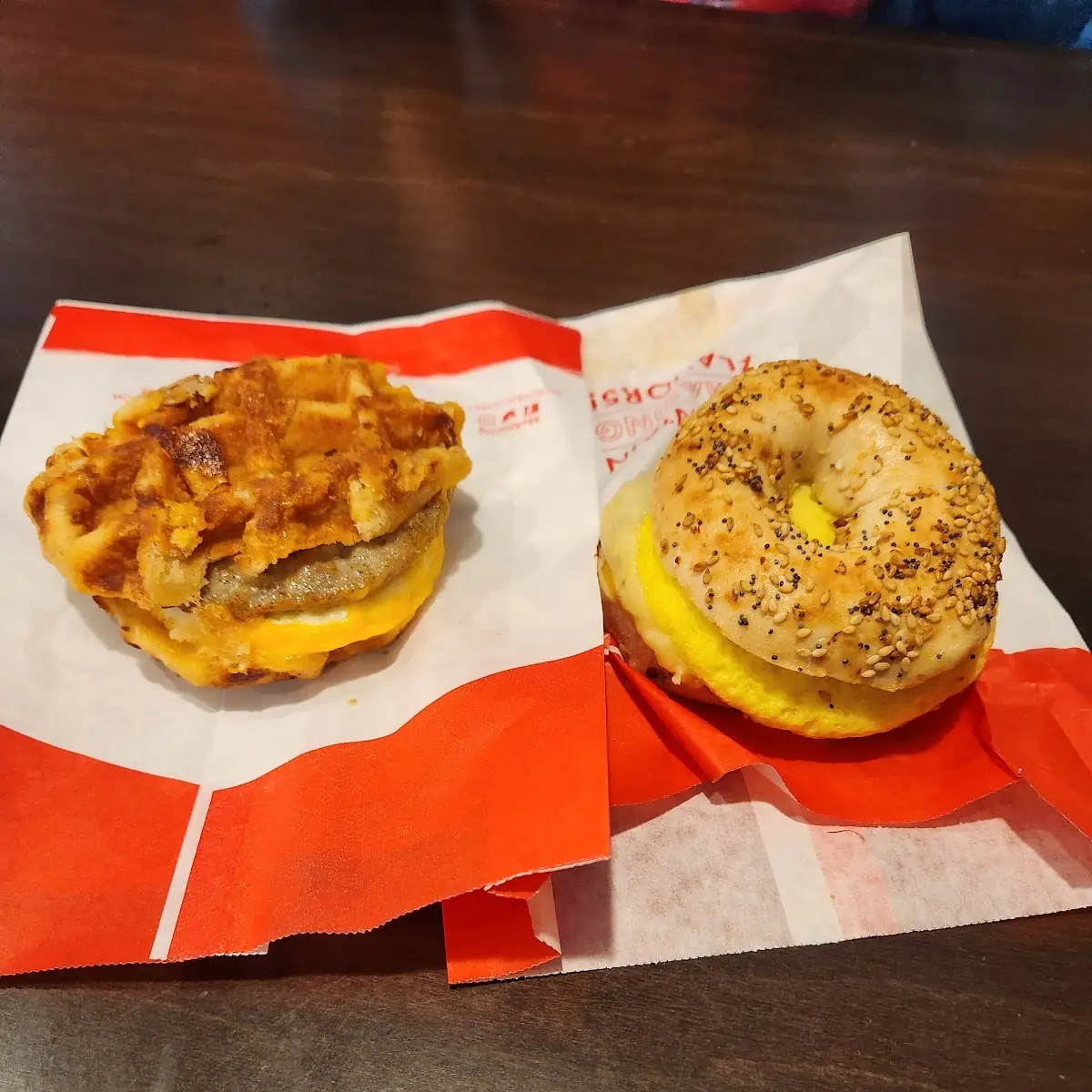 Waffle Sausage Breakfast Sandwich