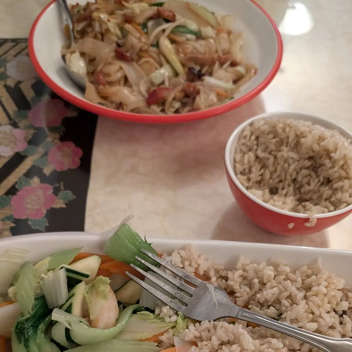 Steamed Shrimp Rice and Vegetable