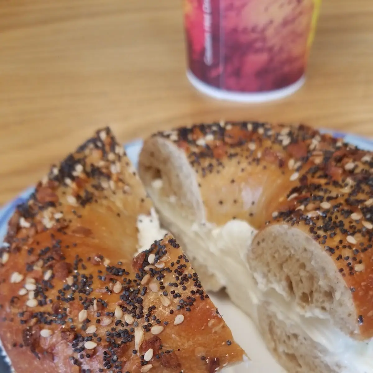 Cream Cheese Bagel with Coffee