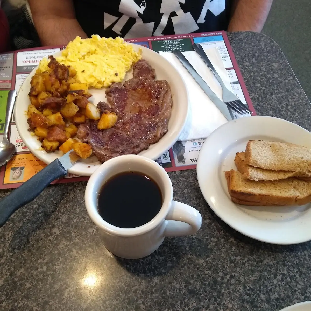 Scrambled Eggs Home Fries Bacon