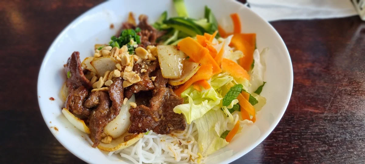 Duck & BBQ Pork Rice Vermicelli, Tinh Lac Vietnamese Vegetarian Restaurant