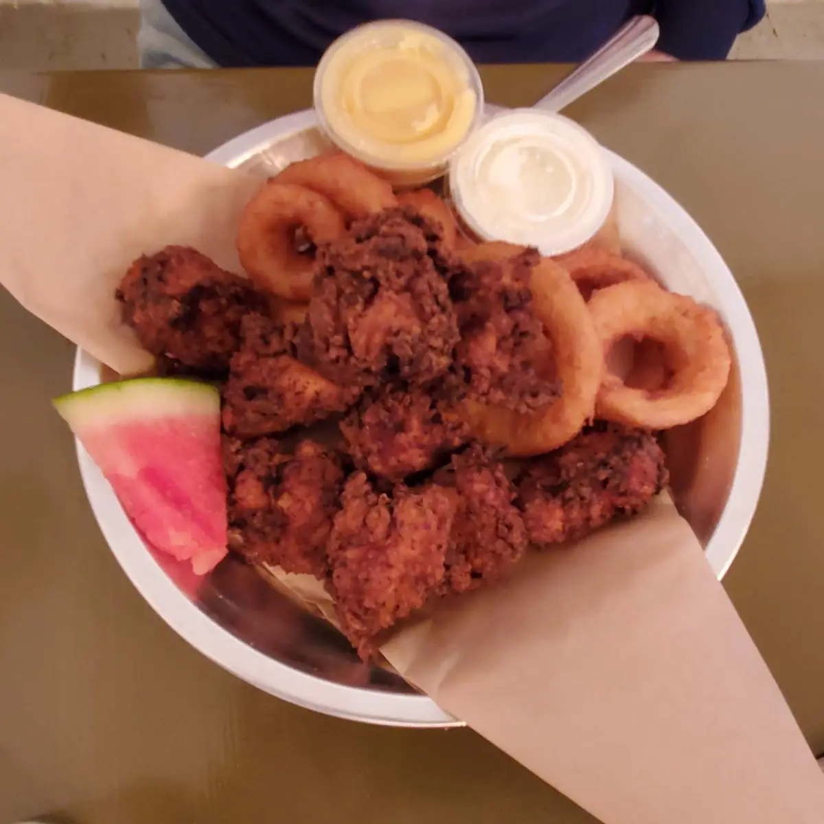 Chicken Bites and Onion Rings