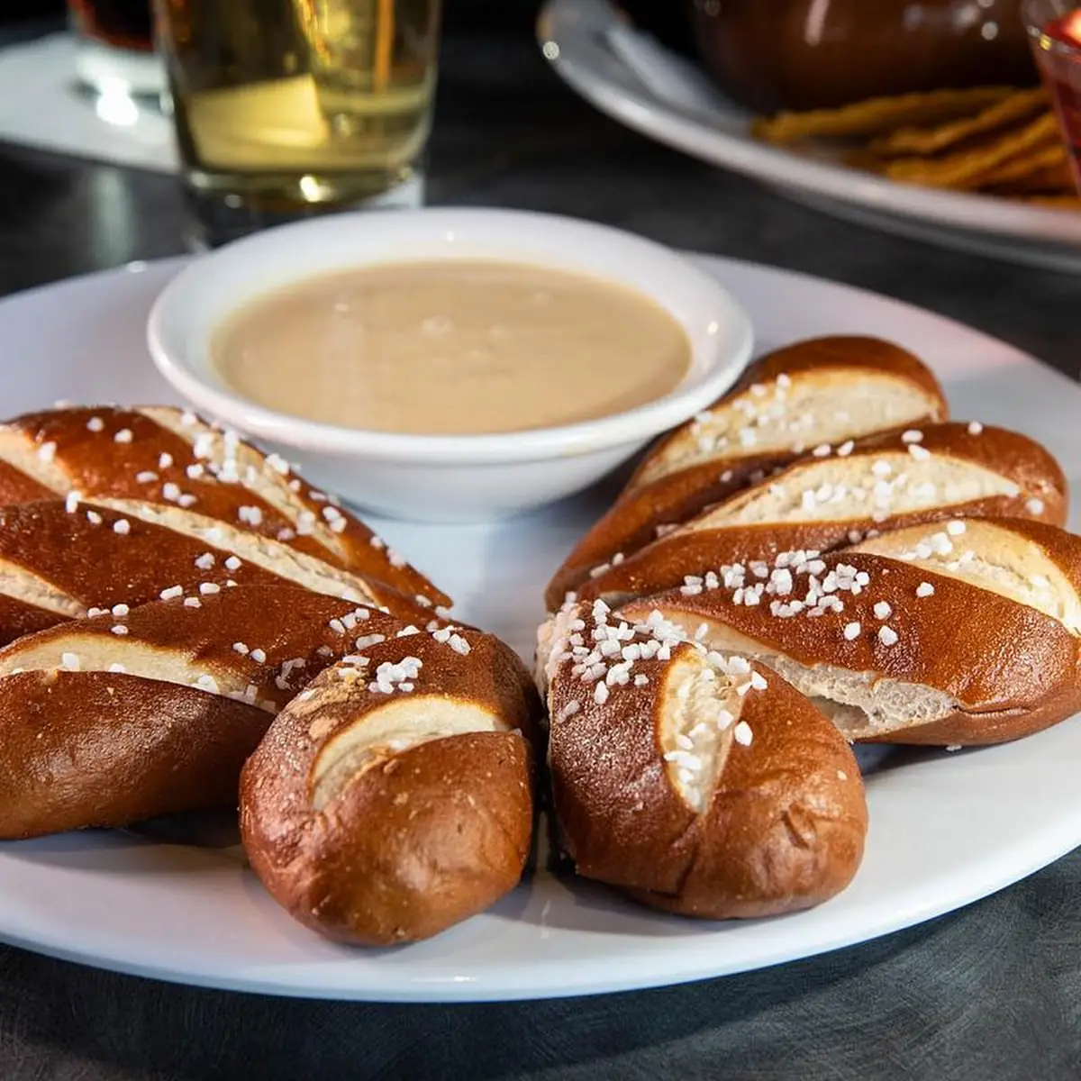 Pretzel Sticks with Cheese Sauce