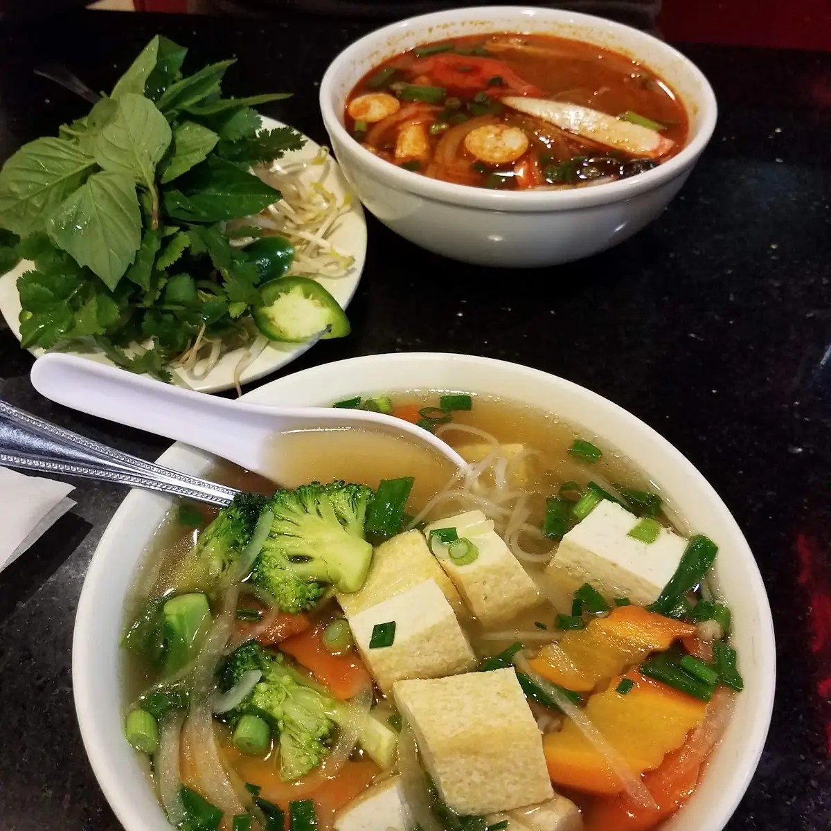 Veggies & Tofu Rice Noodle Soup