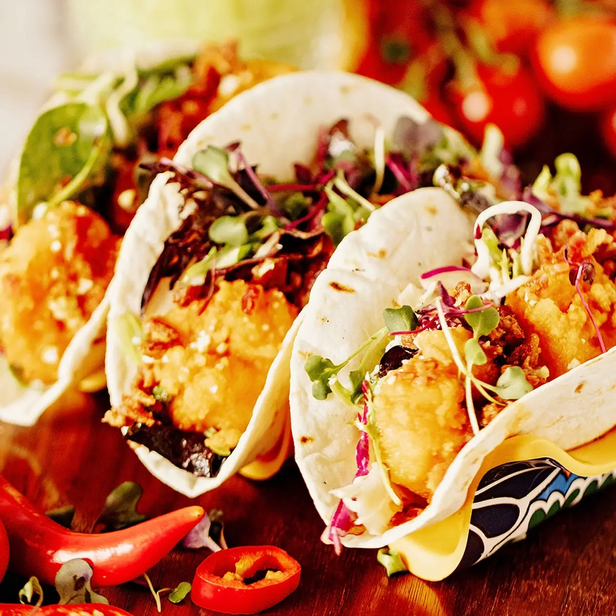 Buffalo Shrimp Tacos