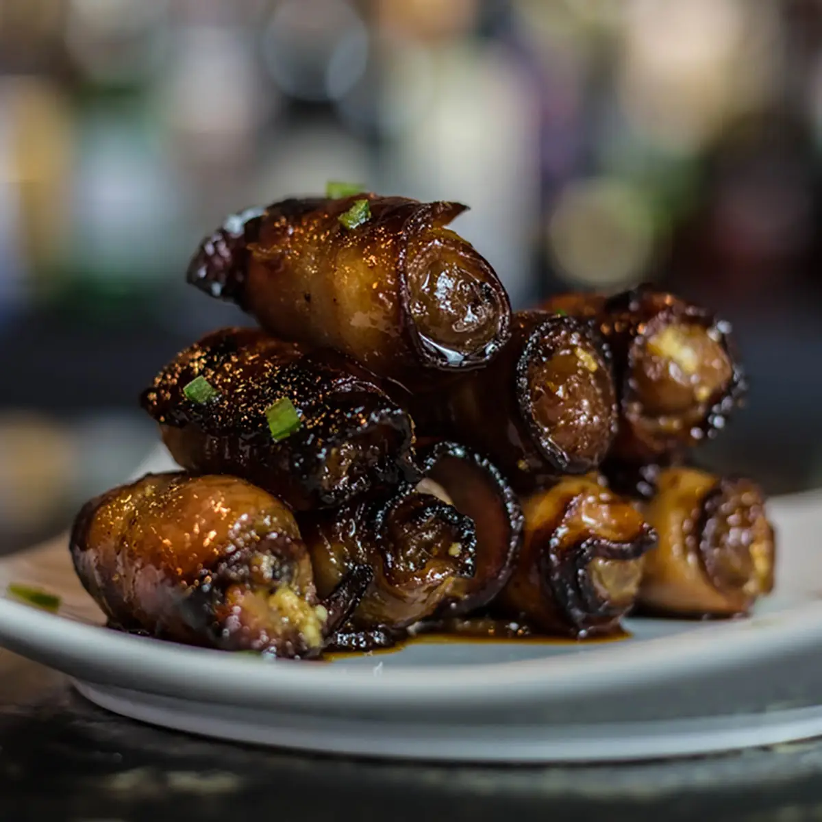 Goat Cheese Stuffed Bacon Wrapped Dates
