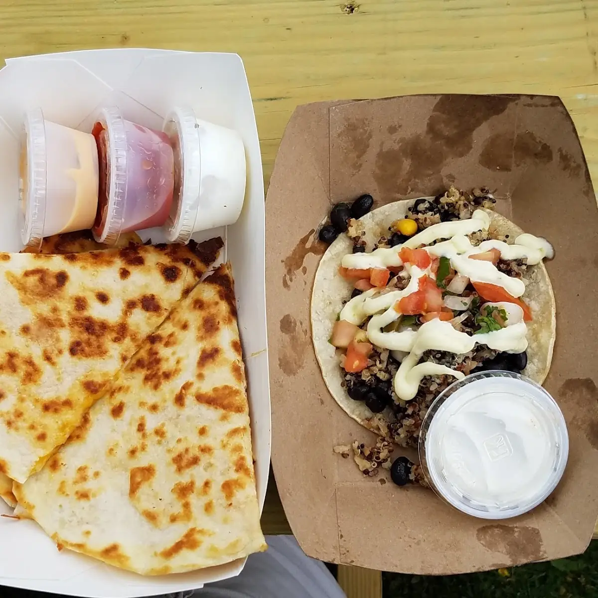 Black Bean Taco and Cheese Quesadilla