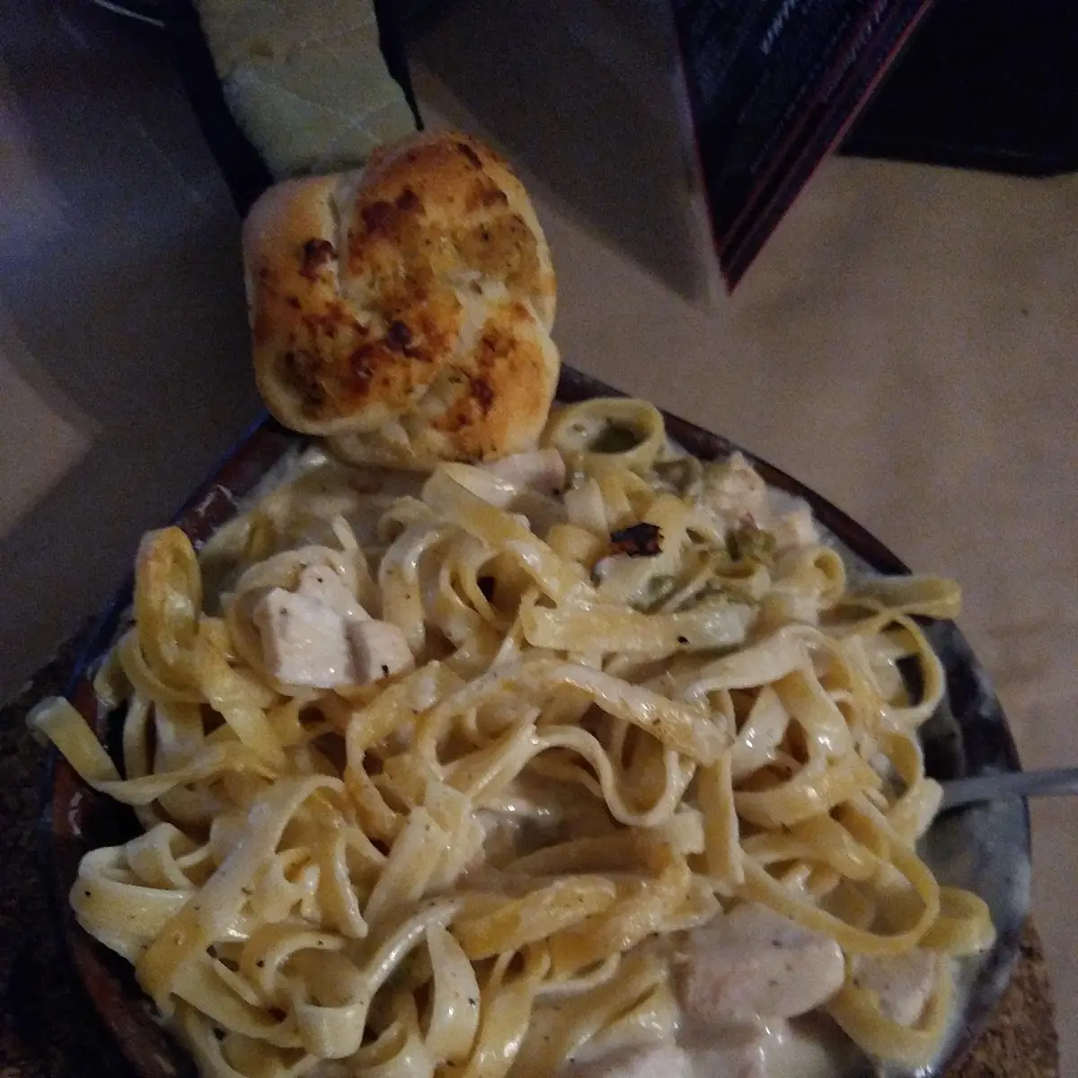 Green Chile Chicken Pasta Alfredo