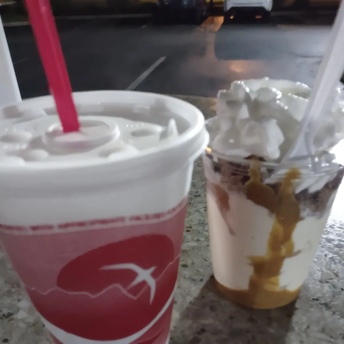 Vanilla Shake and Peanut Butter Shake