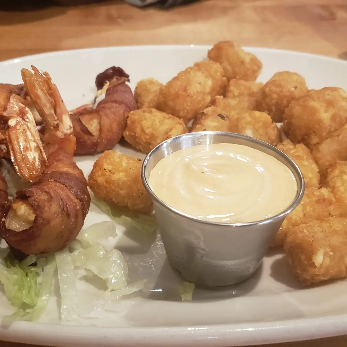 Bacon Wrapped Shrimp and Tots