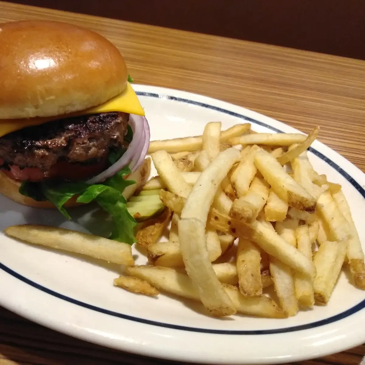 Cheese Burger and Fries
