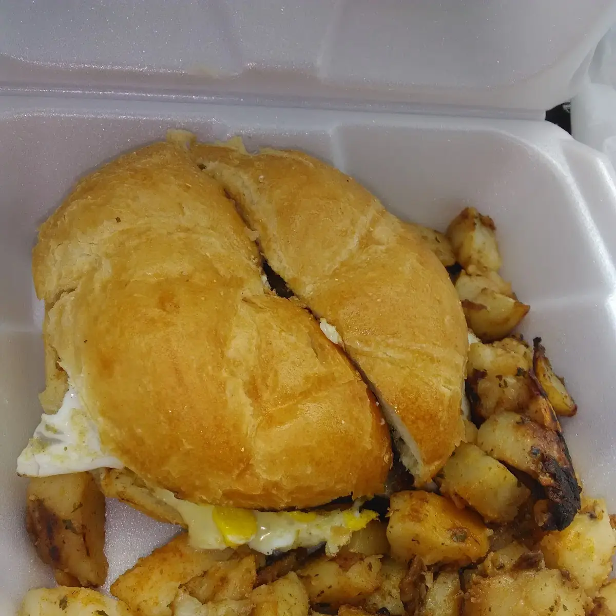 Egg and Cheese Sandwich with Hash Browns