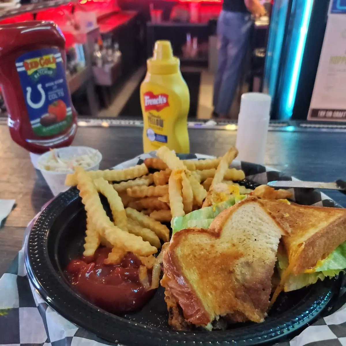 Bacon Cheddar Burger on Grilled Texas Toast